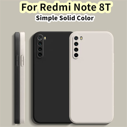 For Redmi Note 8T Cover Drop and wear resistant Silicone Full Case Classic Simple Solid Color Phone Case Cover