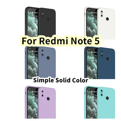 For Redmi Note 5 Cover Drop and wear resistant Silicone Full Case Classic Simple Solid Color Phone Case Cover