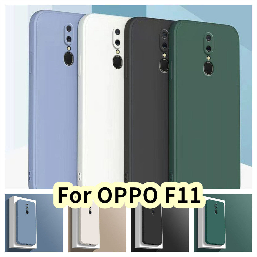 For OPPO F11 Cover Drop and wear resistant Silicone Full Case Classic Simple Solid Color Phone Case Cover