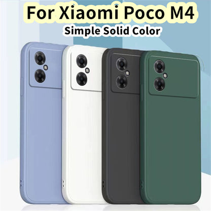 For Xiaomi Poco M4 Cover Drop and wear resistant Silicone Full Case Classic Simple Solid Color Phone Case Cover