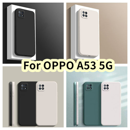 For OPPO A53 5G Cover Drop and wear resistant Silicone Full Case Classic Simple Solid Color Phone Case Cover