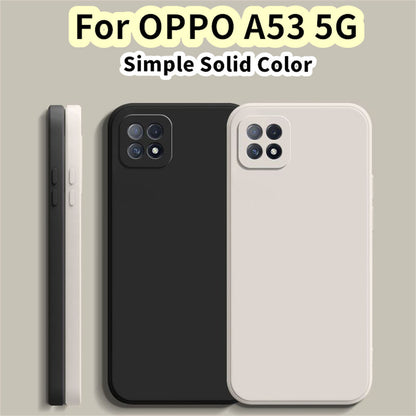 For OPPO A53 5G Cover Drop and wear resistant Silicone Full Case Classic Simple Solid Color Phone Case Cover