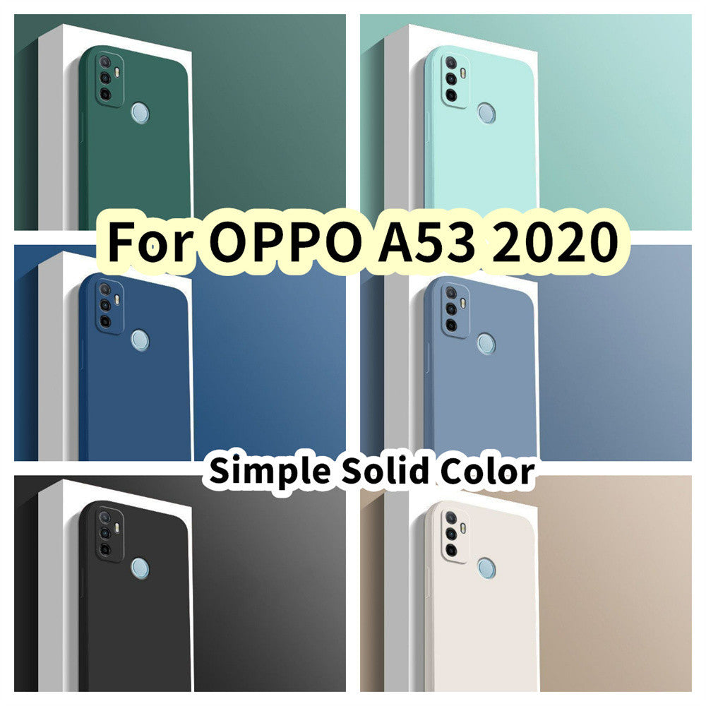 For OPPO A53 2020 Cover Drop and wear resistant Silicone Full Case Classic Simple Solid Color Phone Case Cover