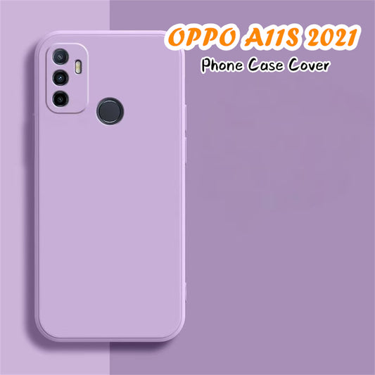 For OPPO A11S 2021 Cover Drop and wear resistant Silicone Full Case Classic Simple Solid Color Phone Case Cover
