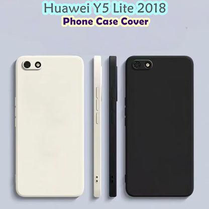 For Huawei Y5 Lite 2018 Cover Drop and wear resistant Silicone Full Case Classic Simple Solid Color Phone Case Cover