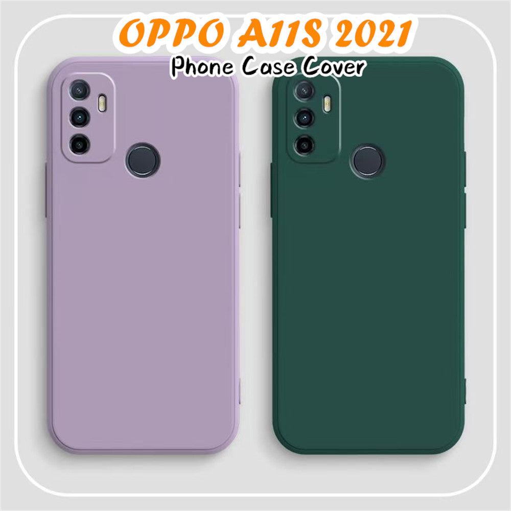 For OPPO A11S 2021 Cover Drop and wear resistant Silicone Full Case Classic Simple Solid Color Phone Case Cover