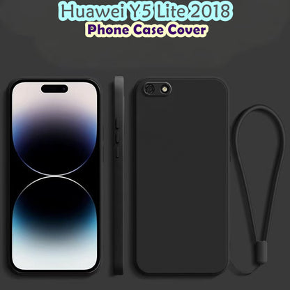 For Huawei Y5 Lite 2018 Cover Drop and wear resistant Silicone Full Case Classic Simple Solid Color Phone Case Cover