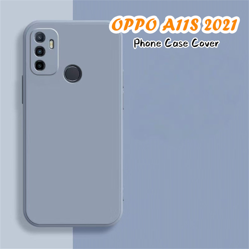 For OPPO A11S 2021 Cover Drop and wear resistant Silicone Full Case Classic Simple Solid Color Phone Case Cover