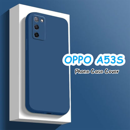 For OPPO A53S Cover Drop and wear resistant Silicone Full Case Classic Simple Solid Color Phone Case Cover
