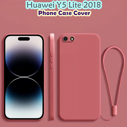For Huawei Y5 Lite 2018 Cover Drop and wear resistant Silicone Full Case Classic Simple Solid Color Phone Case Cover