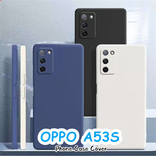 For OPPO A53S Cover Drop and wear resistant Silicone Full Case Classic Simple Solid Color Phone Case Cover