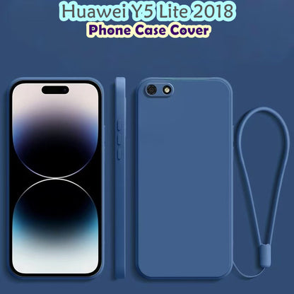 For Huawei Y5 Lite 2018 Cover Drop and wear resistant Silicone Full Case Classic Simple Solid Color Phone Case Cover
