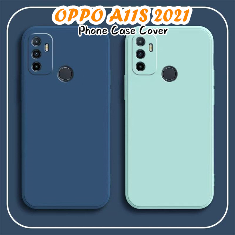 For OPPO A11S 2021 Cover Drop and wear resistant Silicone Full Case Classic Simple Solid Color Phone Case Cover