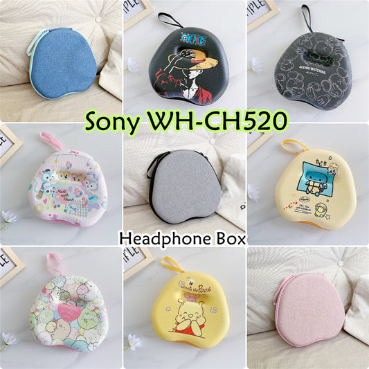 For Sony WH-CH520 Headphone Case Cartoon Creative Patterns Headset Earpads Storage Bag Casing Box