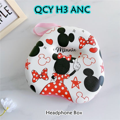 For QCY H3 ANC Headphone Case Interesting Cartoon Pattern Earpads Storage Bag Headset Casing Box