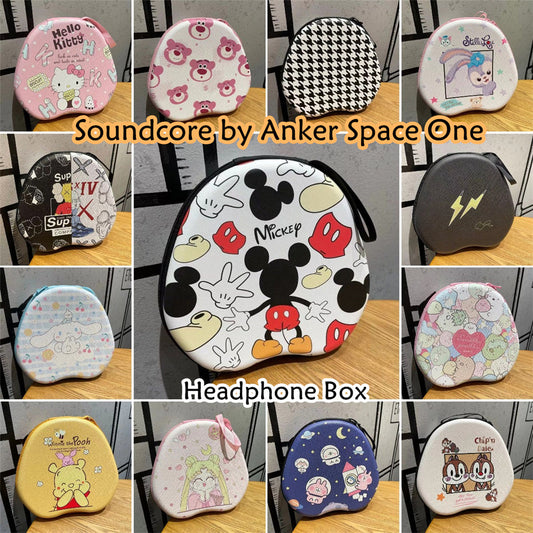 For Soundcore by Anker Space One Headphone Case Cartoon Creative Patterns Headset Earpads Storage Bag Casing Box