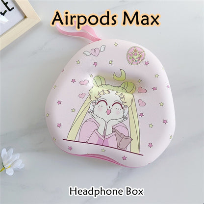 For Airpods Max Headphone Case Cartoon Creative Patterns Headset Earpads Storage Bag Casing Box
