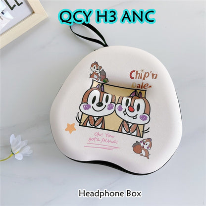 For QCY H3 ANC Headphone Case Interesting Cartoon Pattern Earpads Storage Bag Headset Casing Box