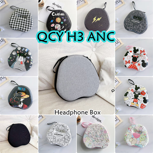 For QCY H3 ANC Headphone Case Interesting Cartoon Pattern Earpads Storage Bag Headset Casing Box