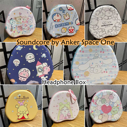 For Soundcore by Anker Space One Headphone Case Cartoon Creative Patterns Headset Earpads Storage Bag Casing Box