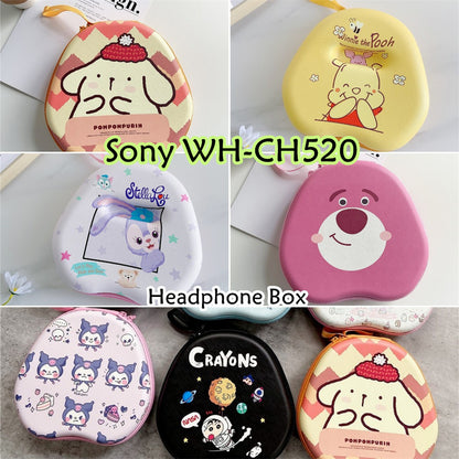 For Sony WH-CH520 Headphone Case Cartoon Creative Patterns Headset Earpads Storage Bag Casing Box