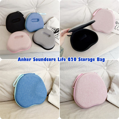 For Anker Soundcore Life Q20 Headphone Case Headset Earpads Storage Bag Casing Box