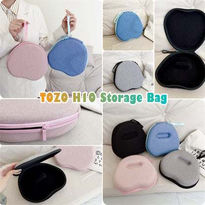 For TOZO H10 Headphone Case Solid Color Black Earpads Storage Bag Headset Casing Box