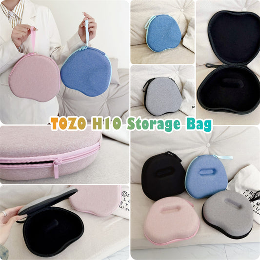For TOZO H10 Headphone Case Solid Color Black Earpads Storage Bag Headset Casing Box